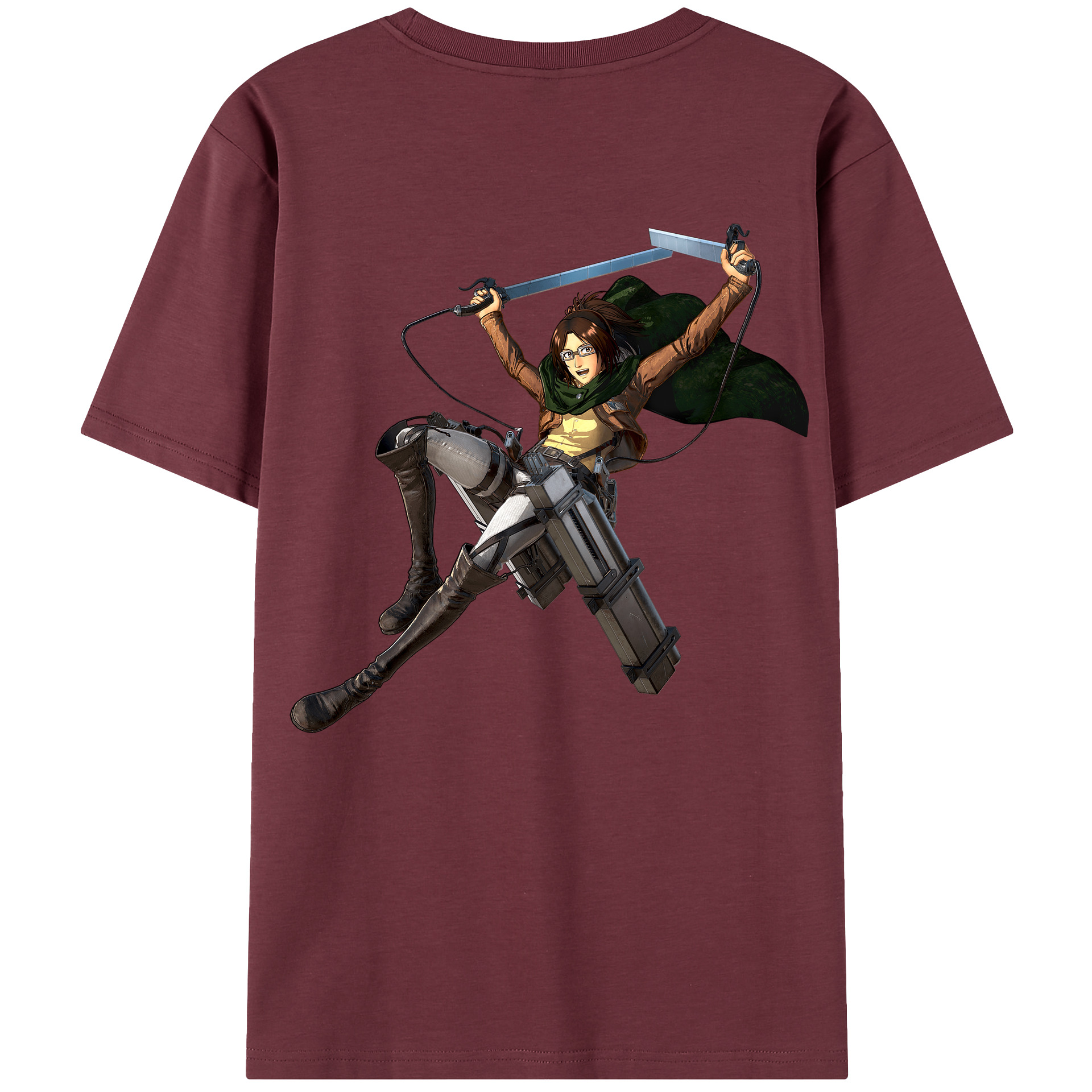 （画像用） 進撃の巨人 ハンジ·ゾエ Attack on Titan Hanji Zoe 綿100％半袖Tシャツ（背面プリント）